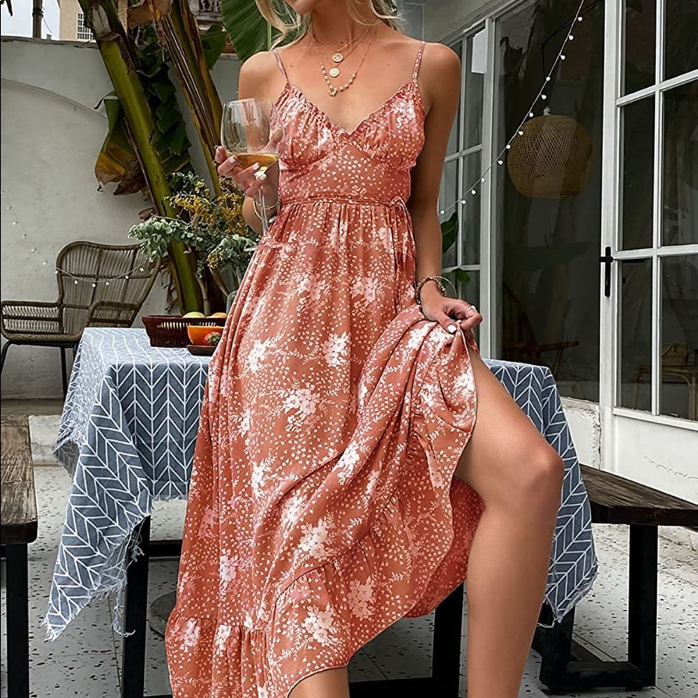 GRACEVINES Floral Smocked Midi Sundress